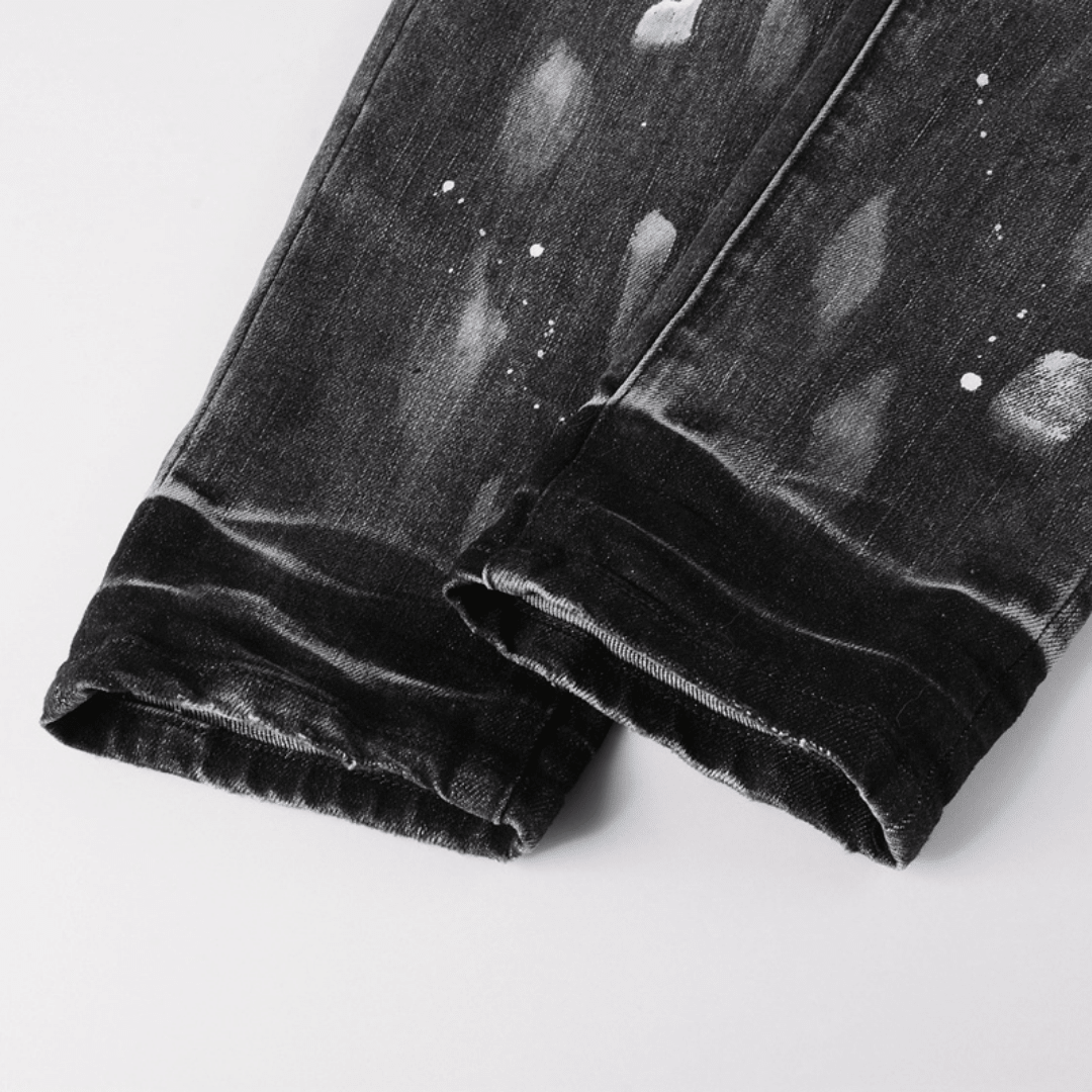 Purple Paint Ripped Jeans