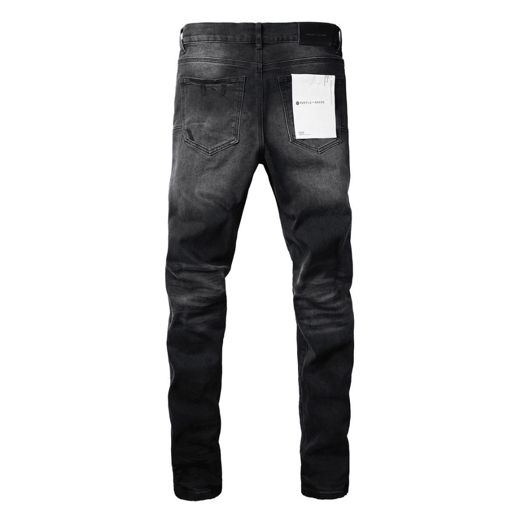 Purple Ripped Black Jeans