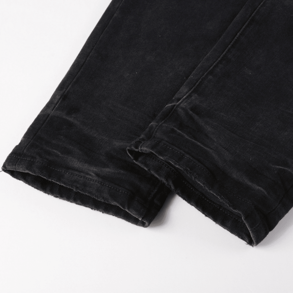 Purple Ripped Black Jeans