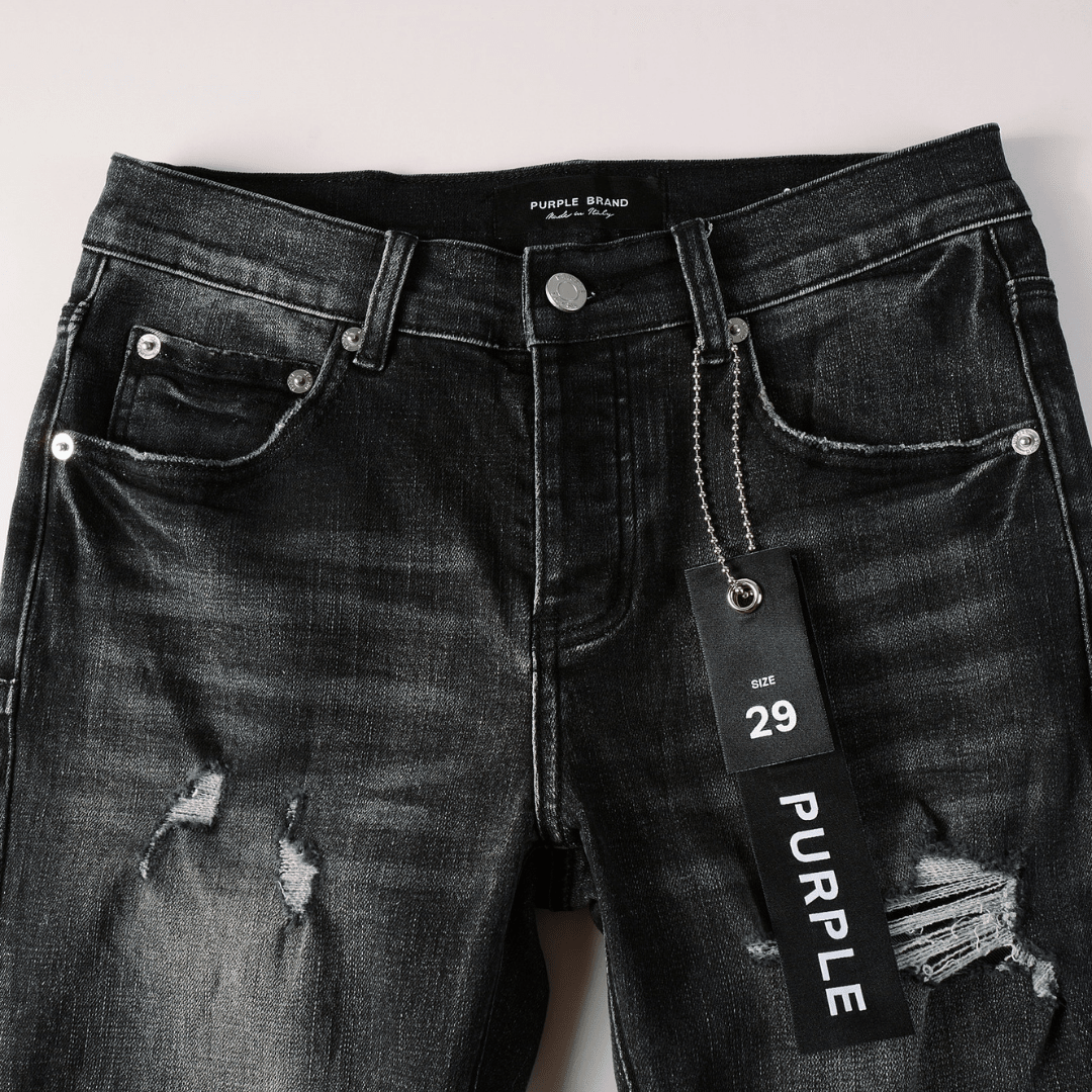 Purple Ripped Grey Black Jeans