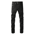 Purple Triple Ripped Black Jeans