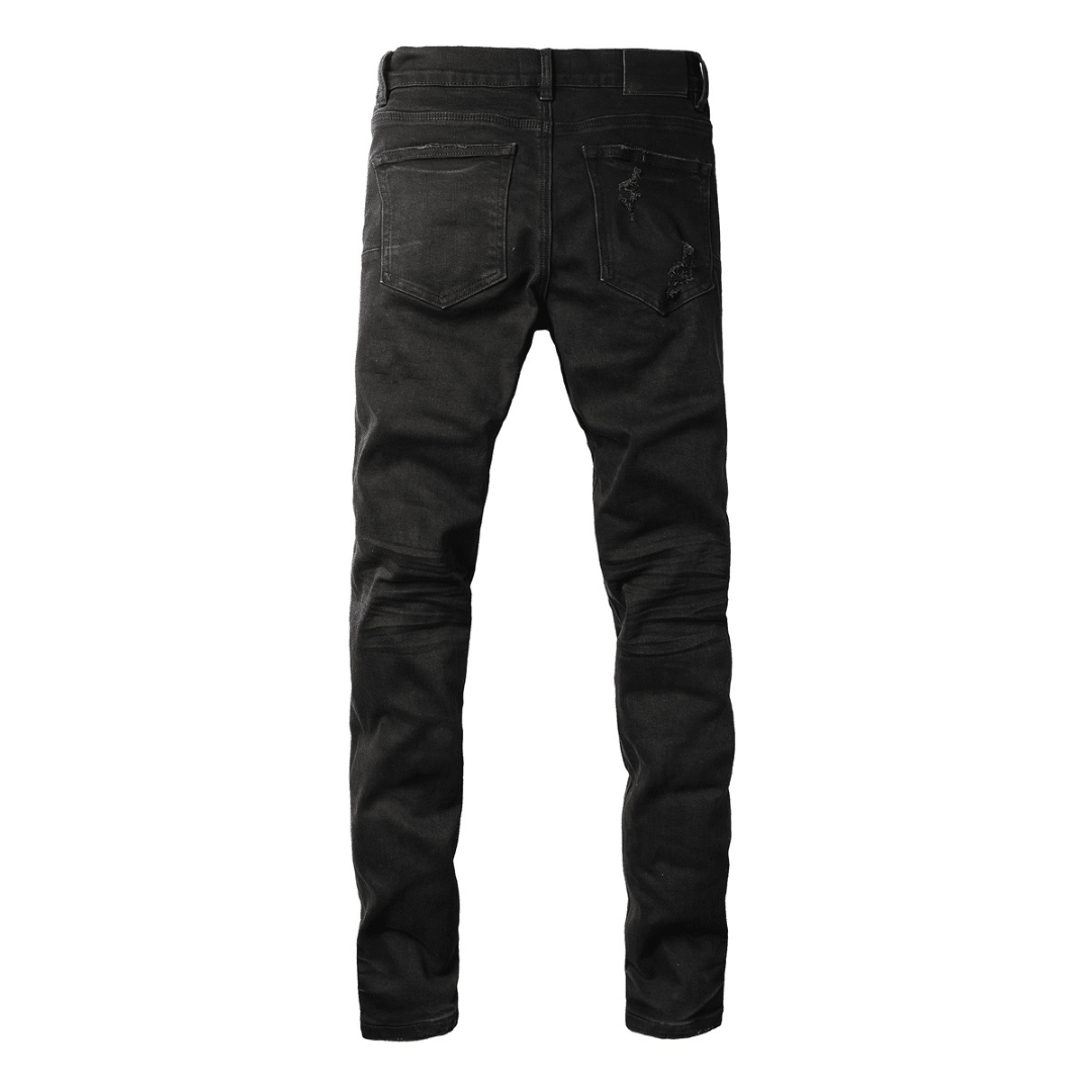 Purple Triple Ripped Black Jeans