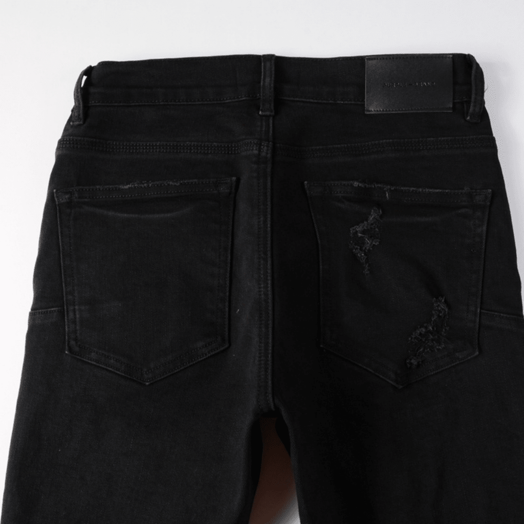 Purple Triple Ripped Black Jeans