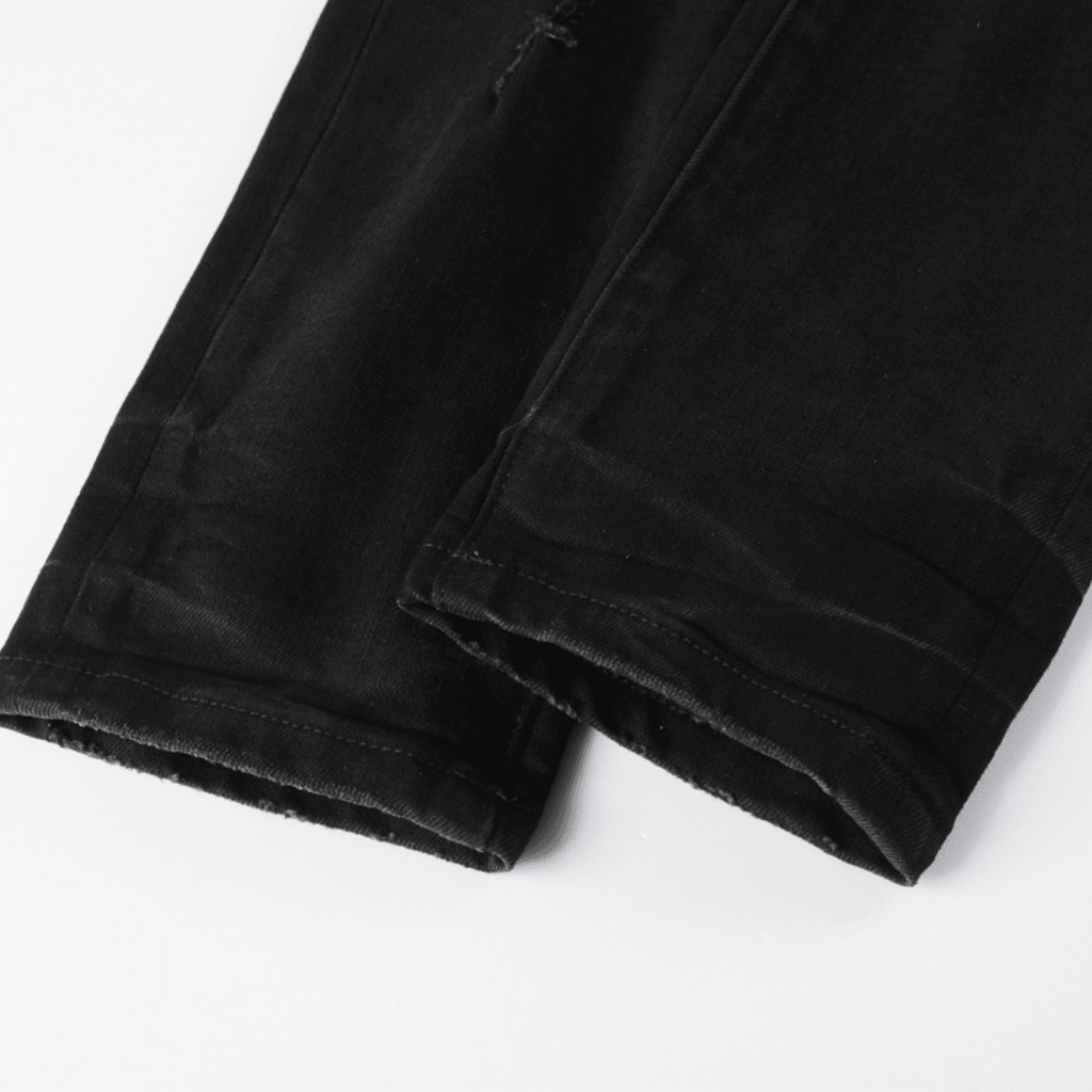 Purple Triple Ripped Black Jeans