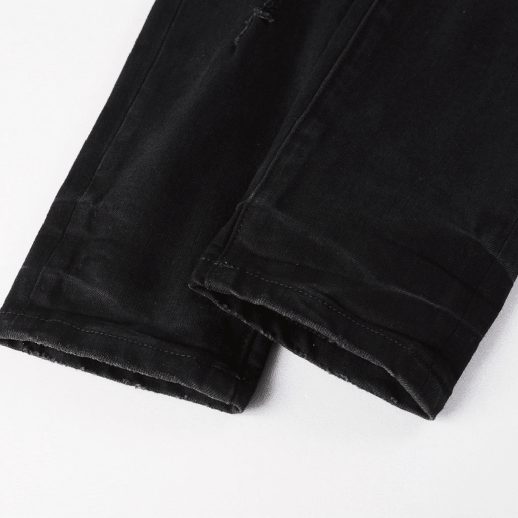 Purple Triple Ripped Black Jeans