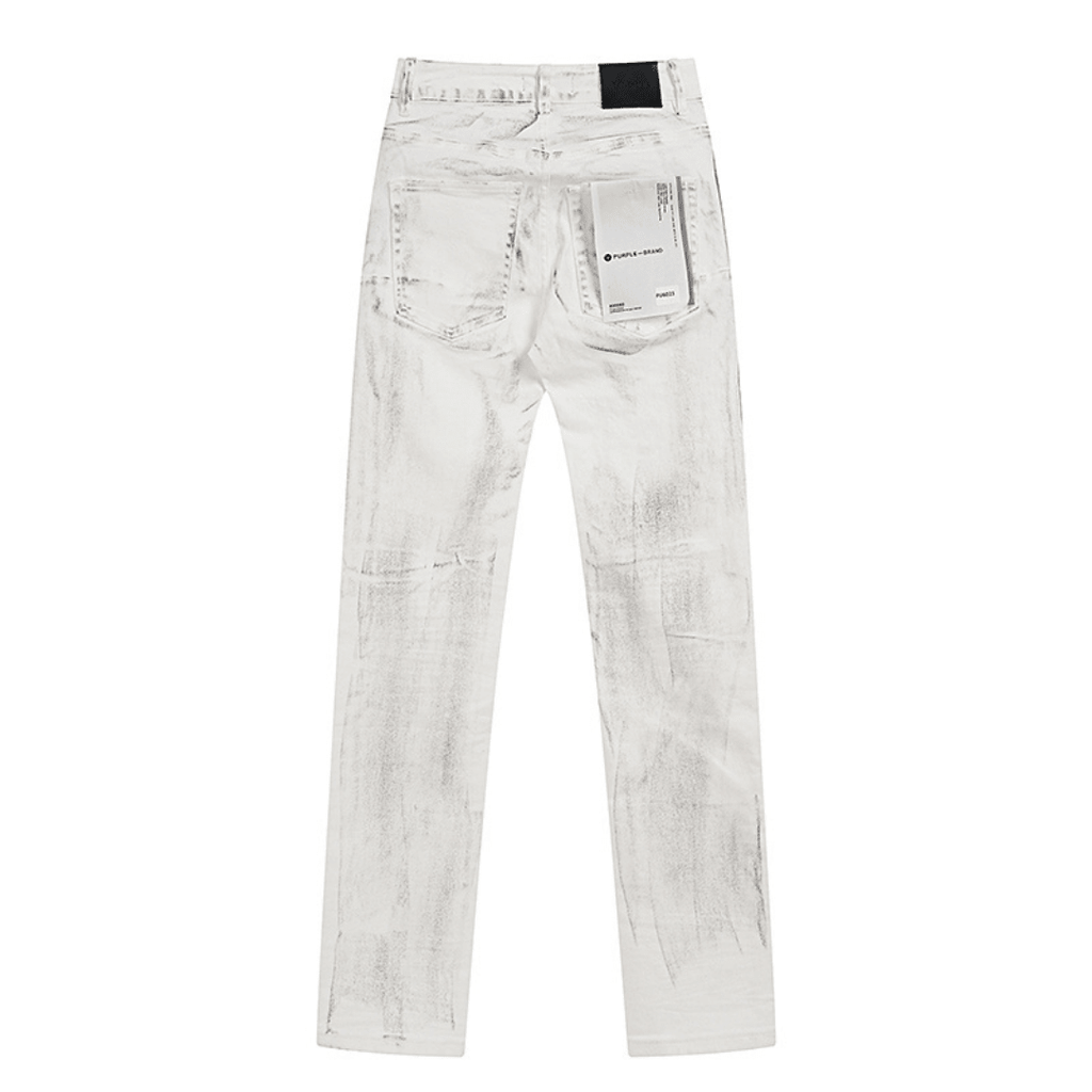 Purple White Distressed Jeans