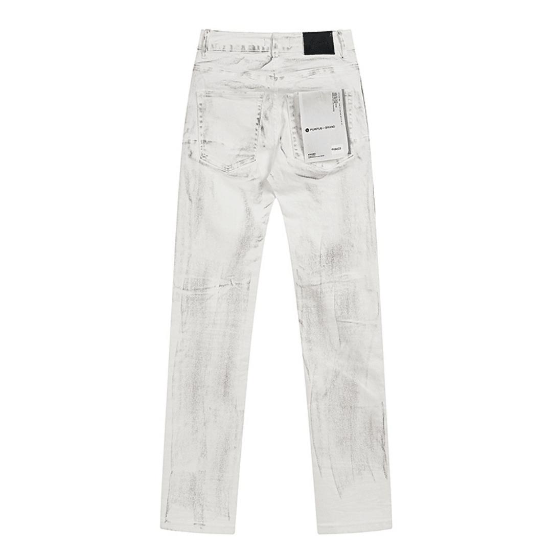Purple White Distressed Jeans