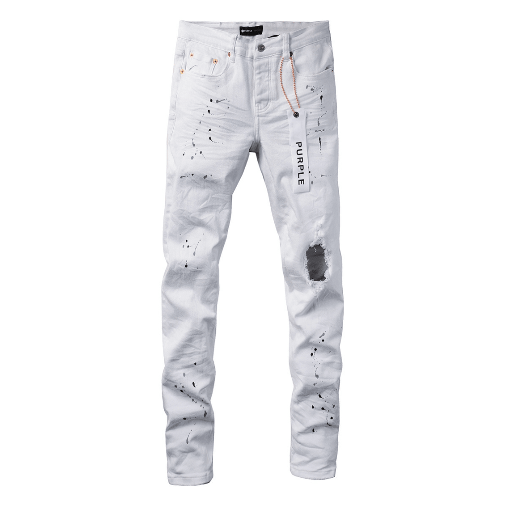 Purple White Paint Jeans