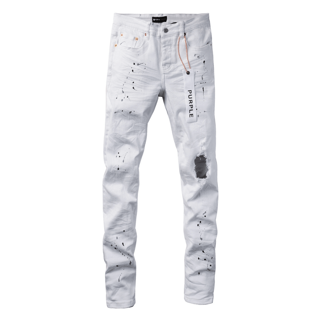 Purple White Paint Jeans