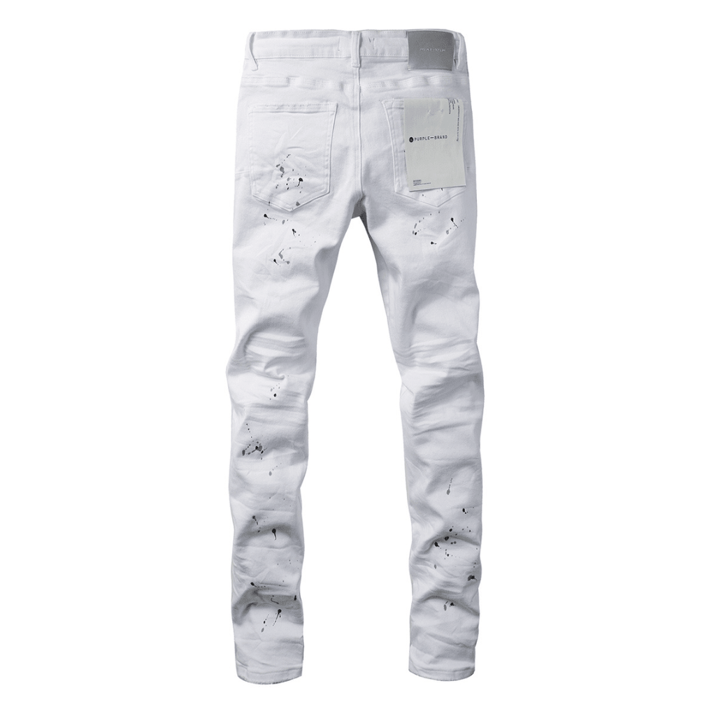 Purple White Paint Jeans