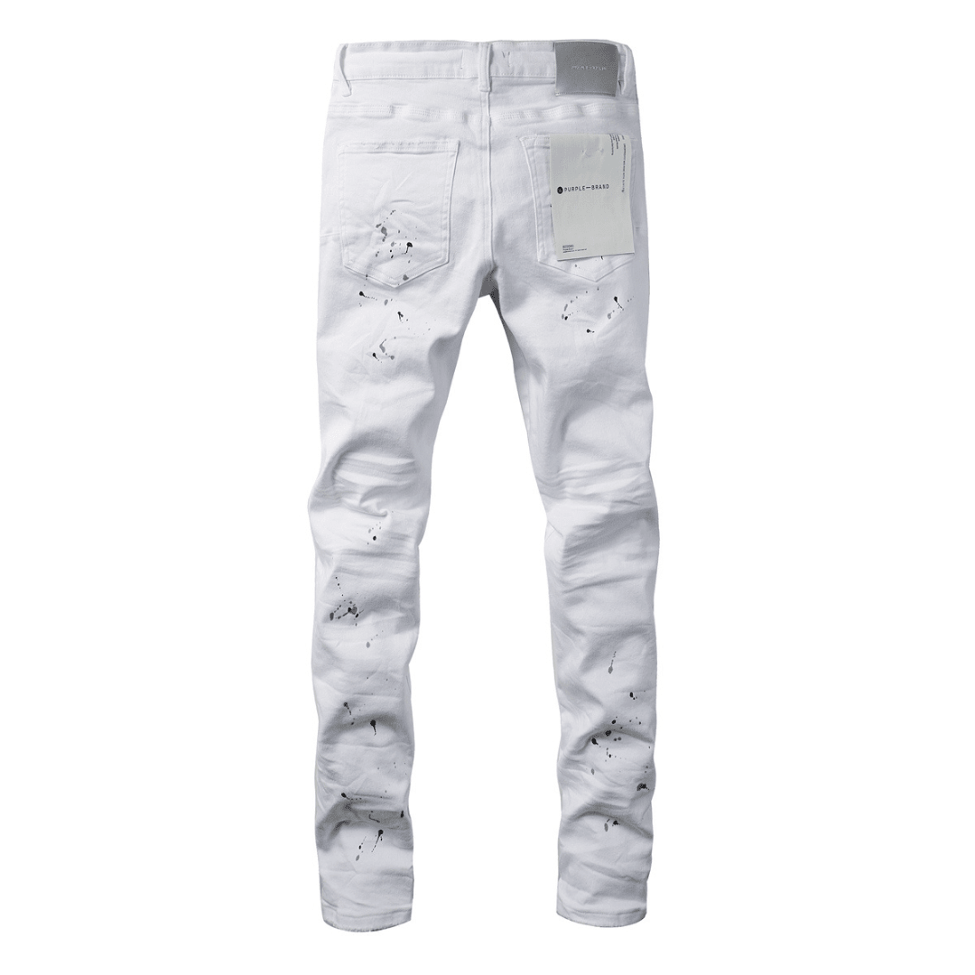 Purple White Paint Jeans