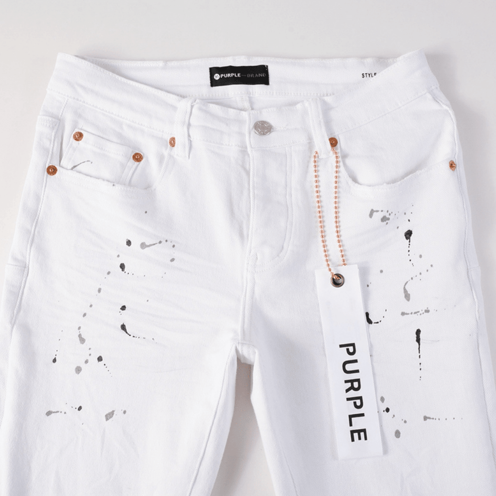 Purple White Paint Jeans