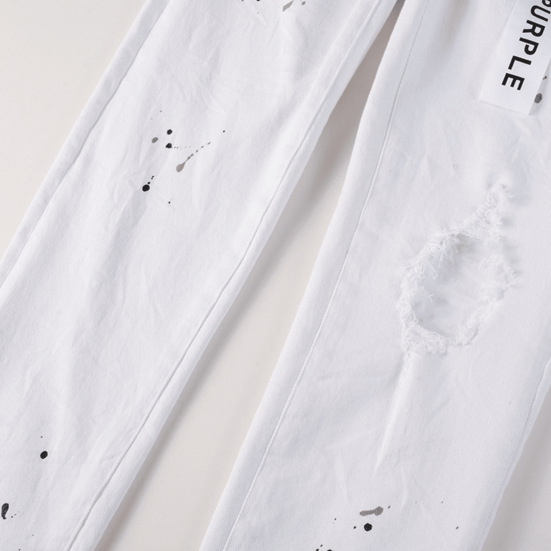 Purple White Paint Jeans