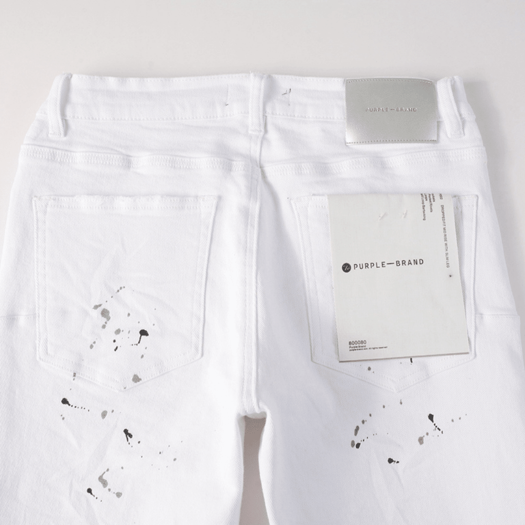Purple White Paint Jeans