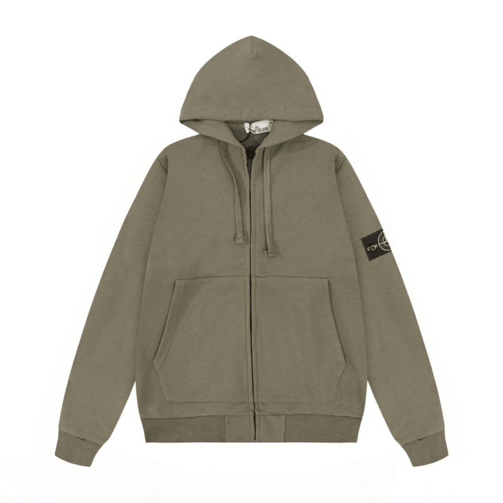 Stone Monogram Zip Hoodie