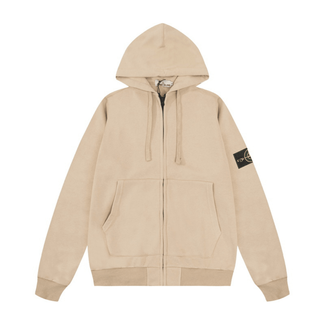 Stone Monogram Zip Hoodie