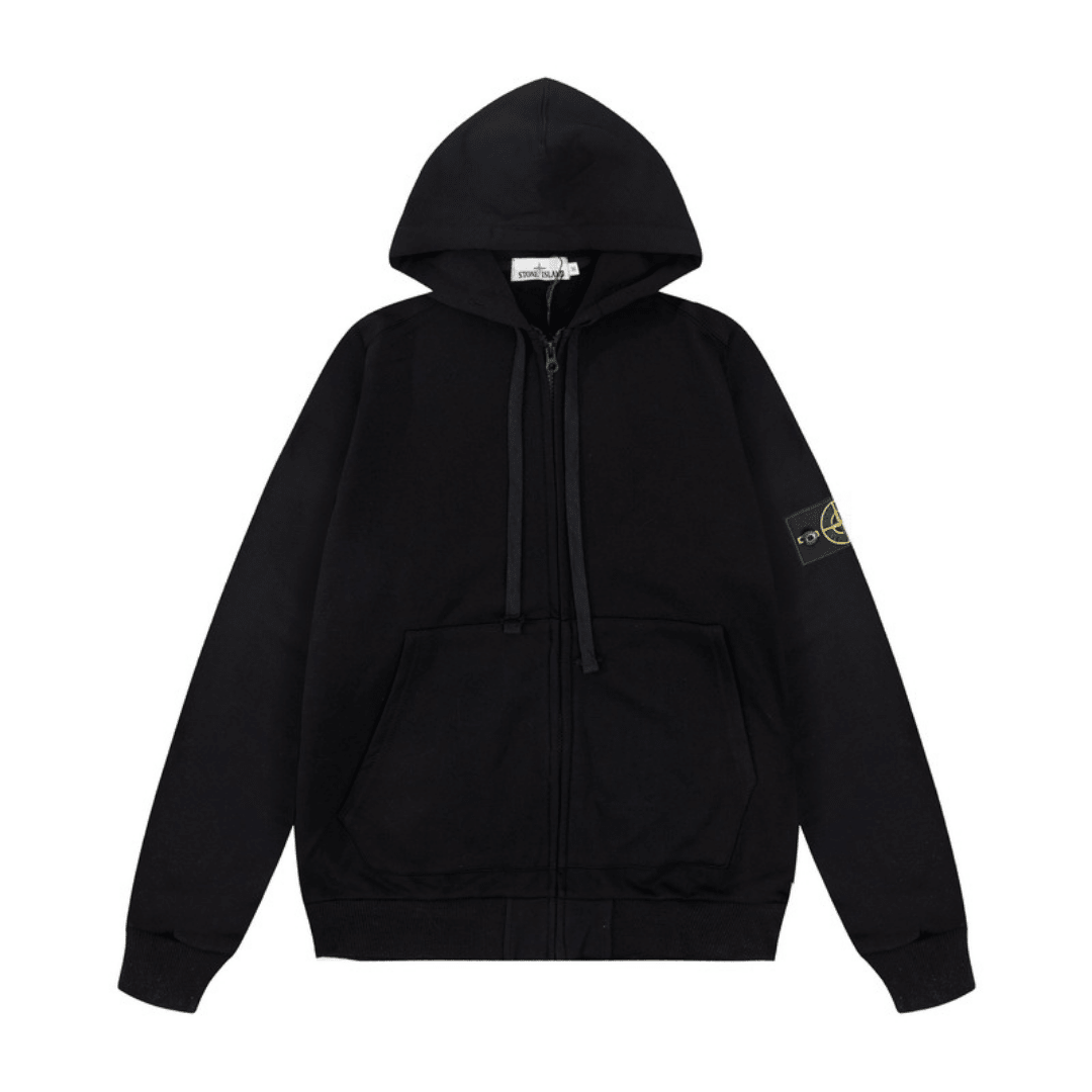 Stone Monogram Zip Hoodie
